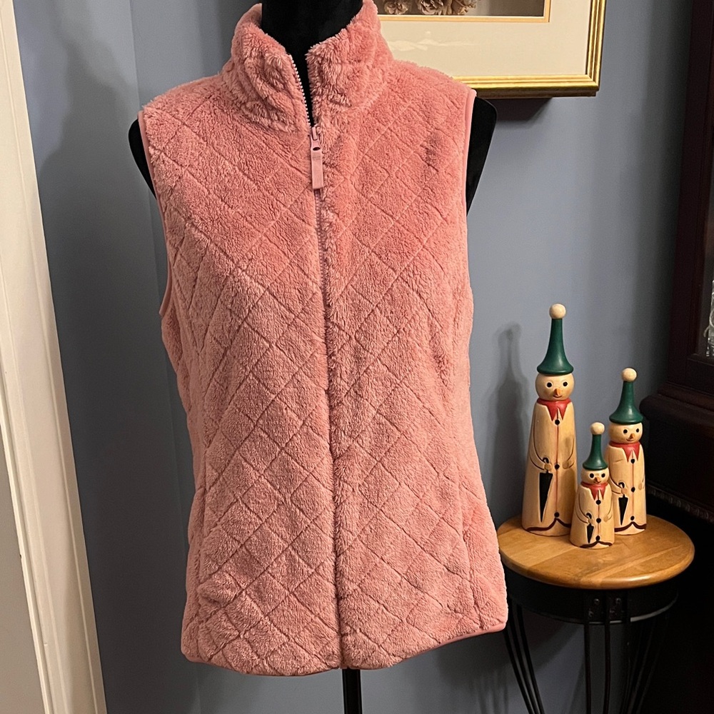 Women's Pink Plush Vest